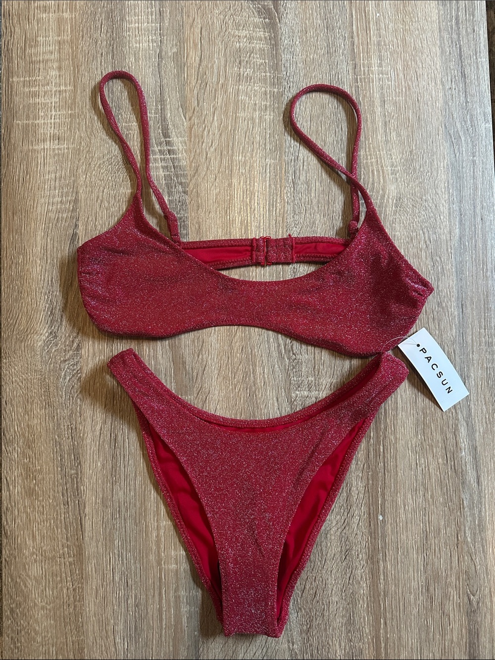 PacSun Sparkle Red Two-Piece Bikini